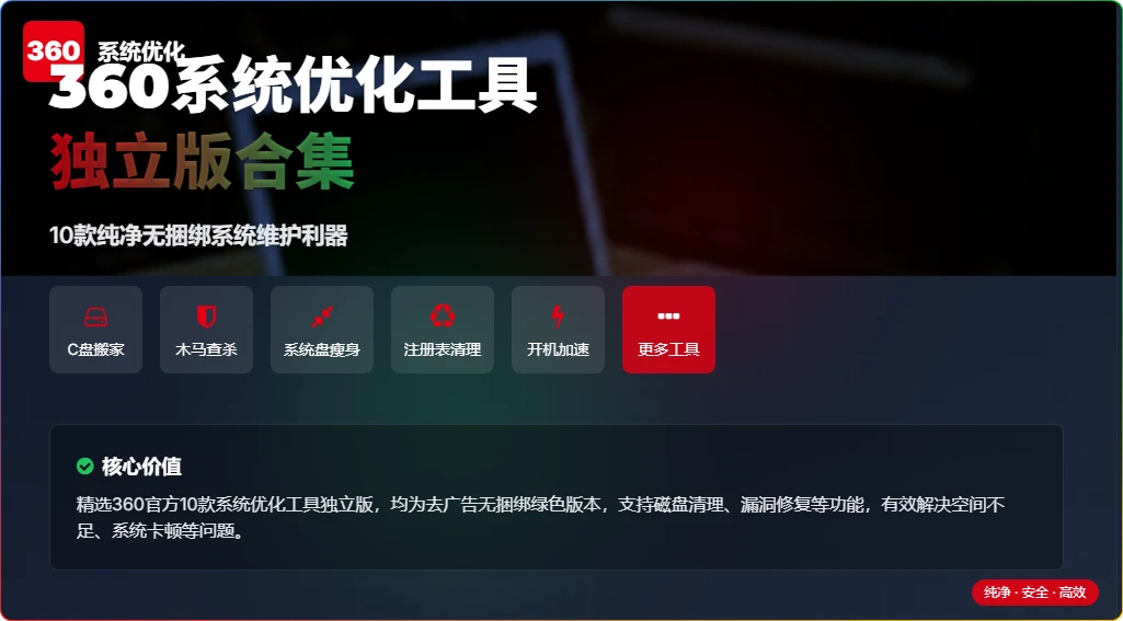 图片[1]-360系统优化工具独立版合集：纯净系统维护工具 - 搜源站-搜源站