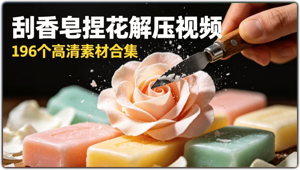 刮香皂捏花解压视频：196个高清素材合集-搜源站