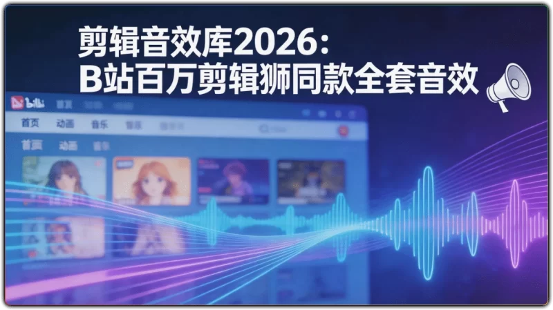 剪辑音效库2026:B站百万剪辑狮同款全套音效 - 搜源站-搜源站