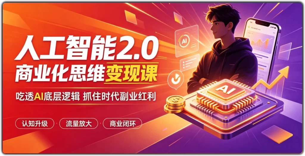 人工智能2.0商业化思维变现课 | 吃透AI底层逻辑抓住时代副业红利-搜源站