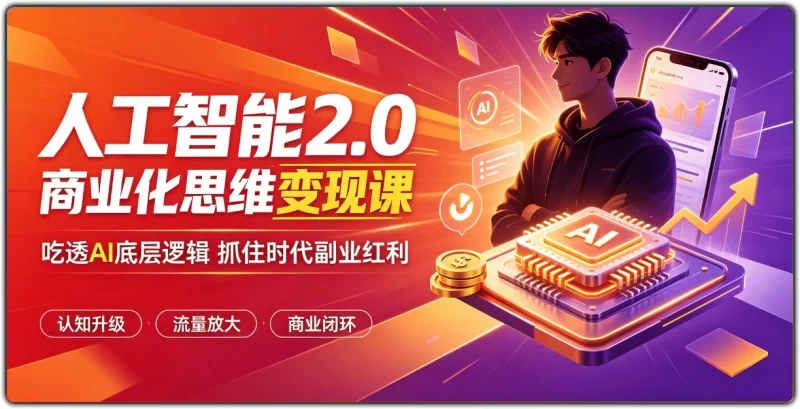 人工智能2.0商业化思维变现课 | 吃透AI底层逻辑抓住时代副业红利 - 搜源站-搜源站