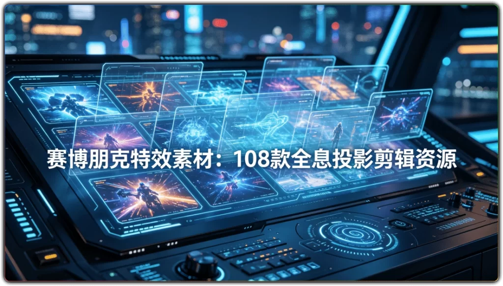 赛博朋克特效素材:108款全息投影剪辑资源-搜源站