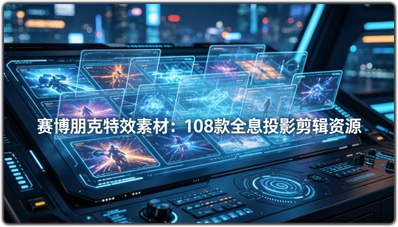 赛博朋克特效素材:108款全息投影剪辑资源 - 搜源站-搜源站