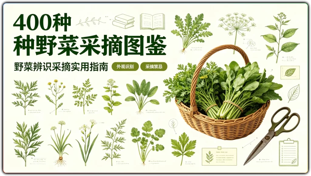 400 种野菜采摘图鉴:野菜辨识采摘实用指南-搜源站