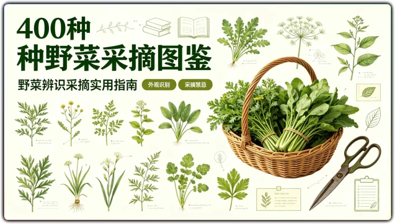 400 种野菜采摘图鉴：野菜辨识采摘实用指南 - 搜源站-搜源站