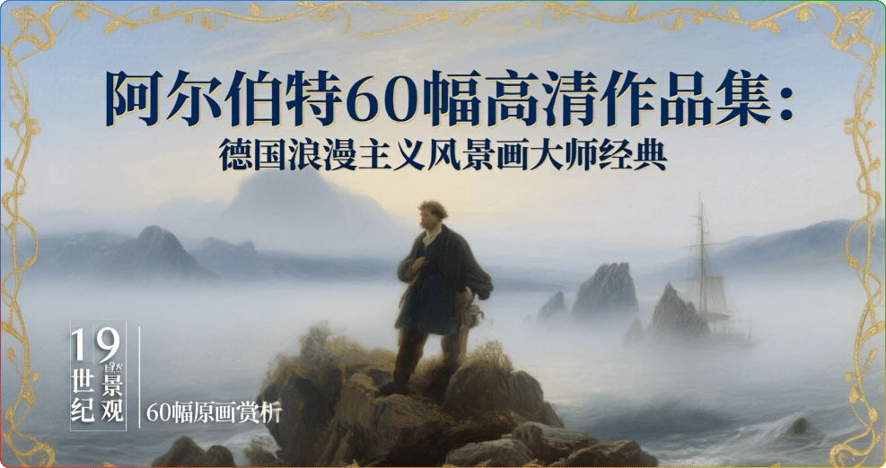 阿尔伯特60幅高清作品集：德国浪漫主义风景画大师经典-搜源站