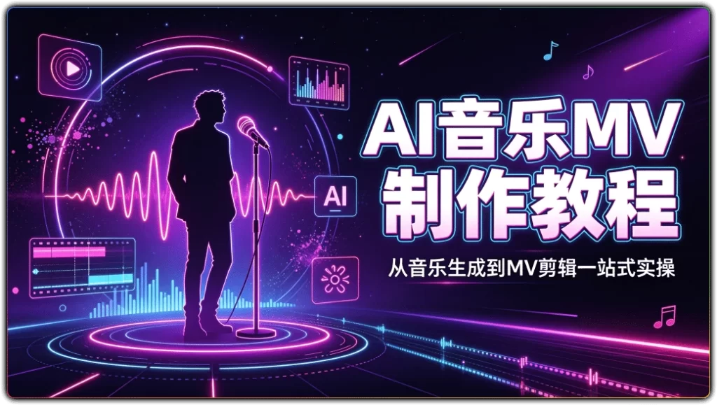 AI音乐MV制作教程：从音乐生成到MV剪辑一站式实操-搜源站