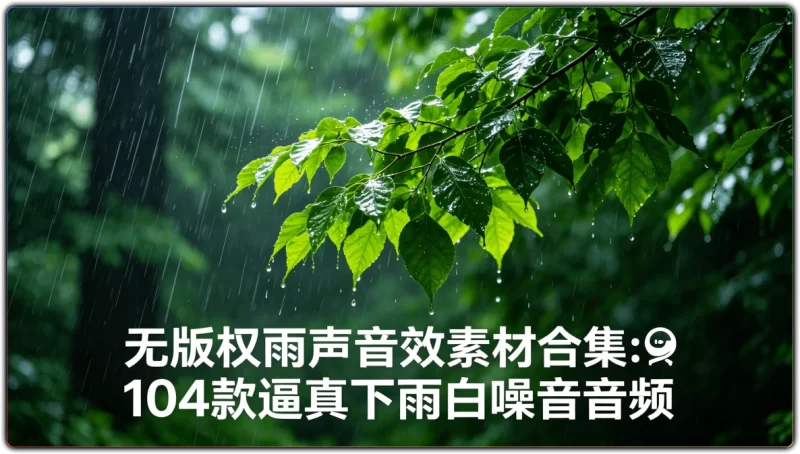 无版权雨声音效素材合集：104款逼真下雨白噪音音频 - 搜源站-搜源站