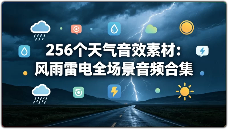 256个天气音效素材:风雨雷电全场景音频合集 - 搜源站-搜源站