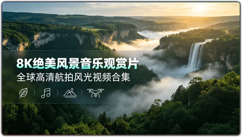 8K绝美风景音乐观赏片:全球高清航拍风光视频合集 - 搜源站-搜源站