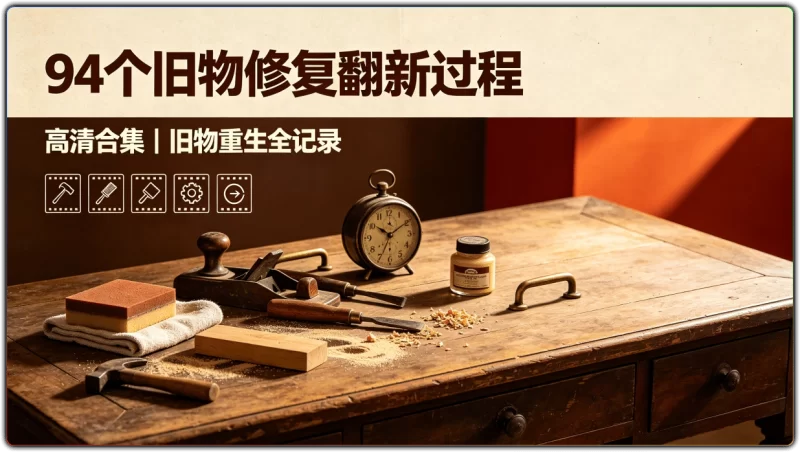 解压视频素材：94个旧物修复翻新过程高清合集 - 搜源站-搜源站