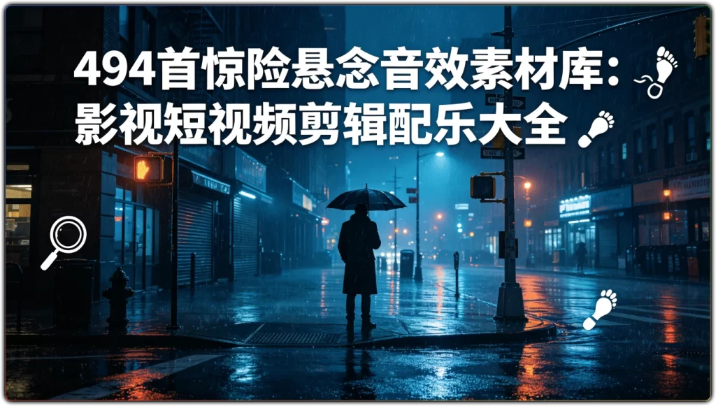 494首惊险悬念音效素材库:影视短视频剪辑配乐大全-搜源站