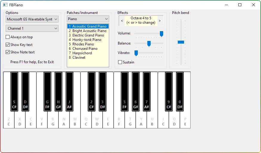 图片[1]-BPiano v1.0 单文件版电子琴软件 - 搜源站-搜源站