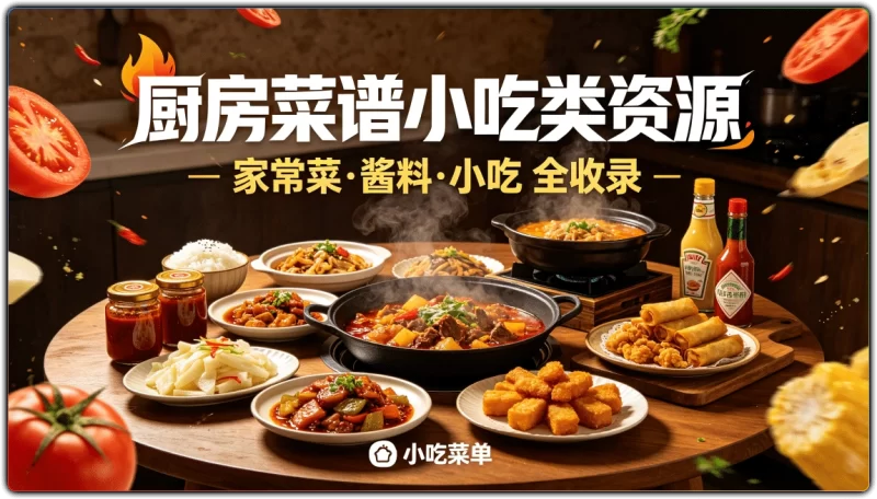 厨房菜谱小吃类资源:家常菜酱料小吃全收录 - 搜源站-搜源站