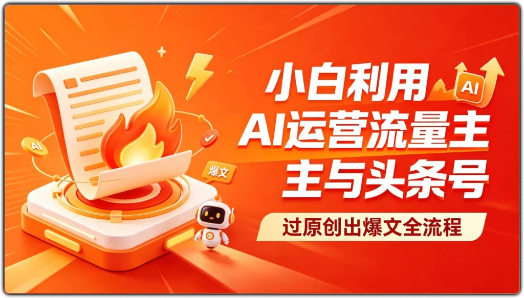 小白利用AI运营流量主与头条号：过原创出爆文全流程-搜源站