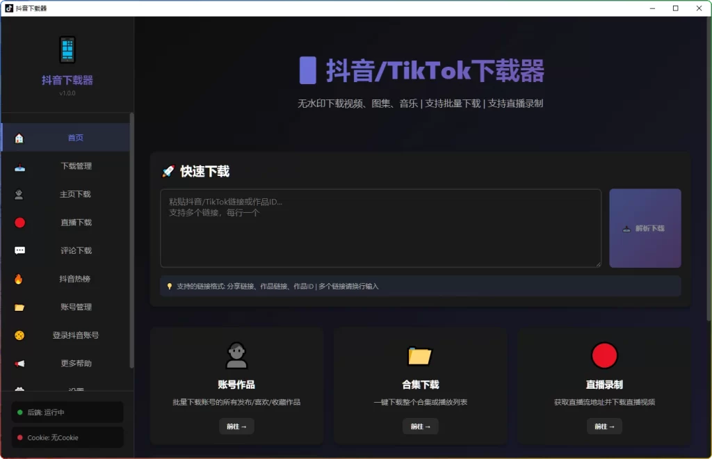 图片[1]-抖音视频下载器：TikTok 抖音下载器 v1.0 便携版 - 搜源站-搜源站