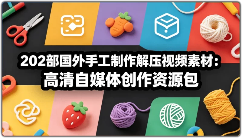 202部国外手工制作解压视频素材：高清自媒体创作资源包 - 搜源站-搜源站
