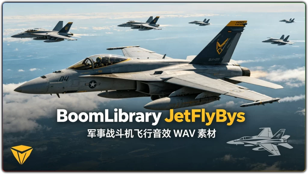 BoomLibrary JetFlyBys:军事战斗机飞行音效 WAV 素材-搜源站