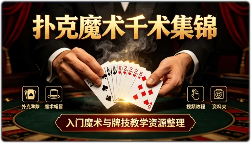 扑克魔术千术集锦：入门魔术与牌技教学资源整理 - 搜源站-搜源站
