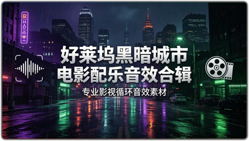 好莱坞黑暗城市电影配乐音效合辑:专业影视循环音效素材 - 搜源站-搜源站