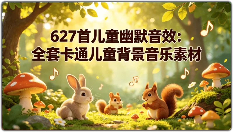 627首儿童幽默音效:全套卡通儿童背景音乐素材 - 搜源站-搜源站