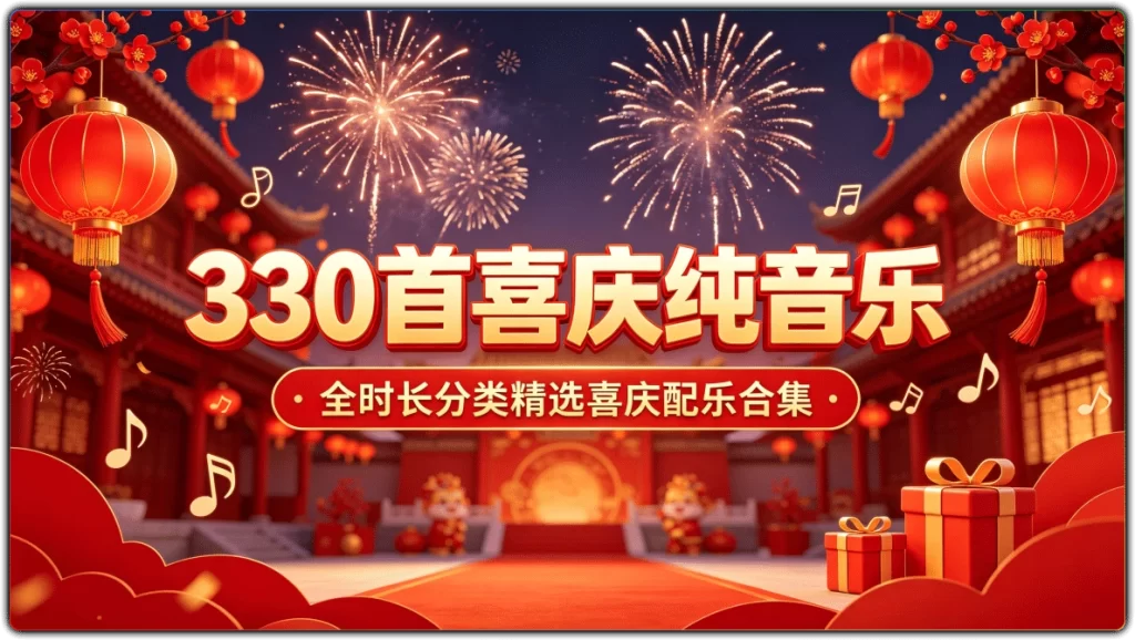 330首喜庆纯音乐:全时长分类精选喜庆配乐合集-搜源站
