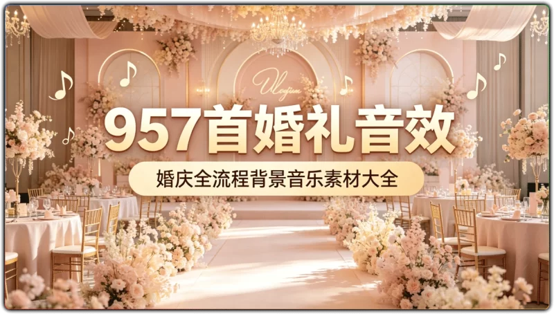 957 首婚礼音效：婚庆全流程背景音乐素材大全 - 搜源站-搜源站