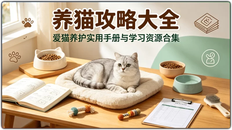 养猫攻略大全：爱猫养护实用手册与学习资源合集 - 搜源站-搜源站