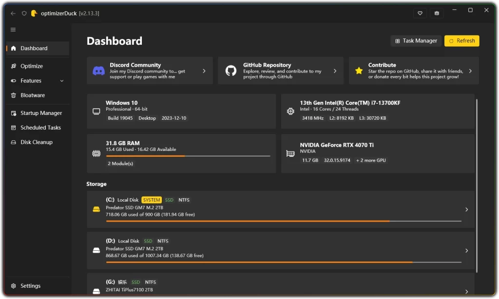 图片[1]-optimizerDuck v2.13.3：免费开源系统优化工具 - 搜源站-搜源站