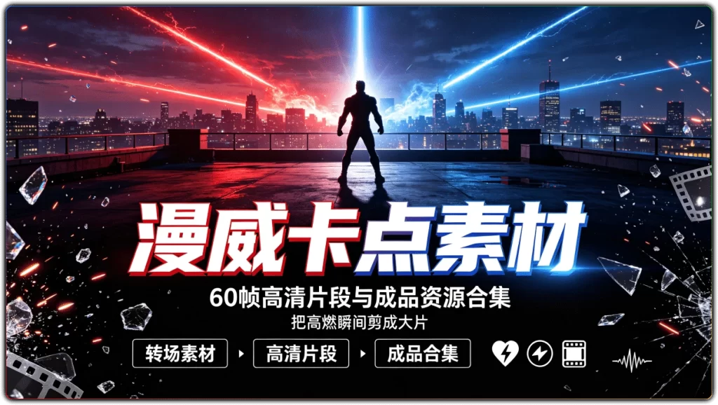 漫威卡点素材:60帧高清片段与成品资源合集-搜源站