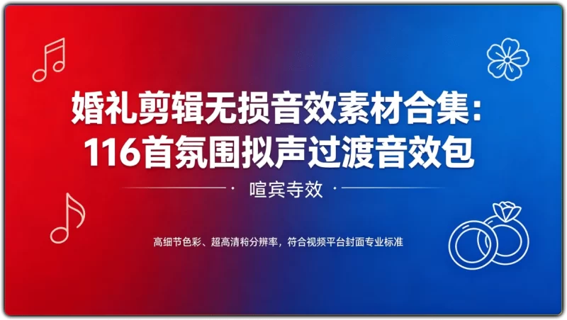 婚礼剪辑无损音效素材合集：116首氛围拟声过渡音效包 - 搜源站-搜源站