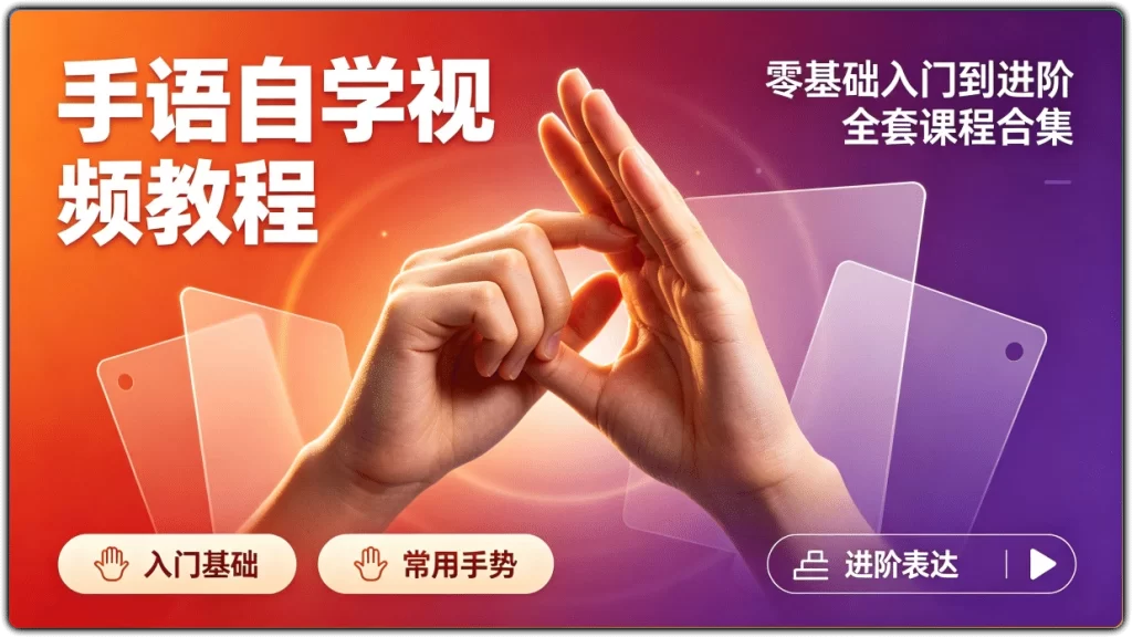 手语自学视频教程：零基础入门到进阶全套课程合集-搜源站