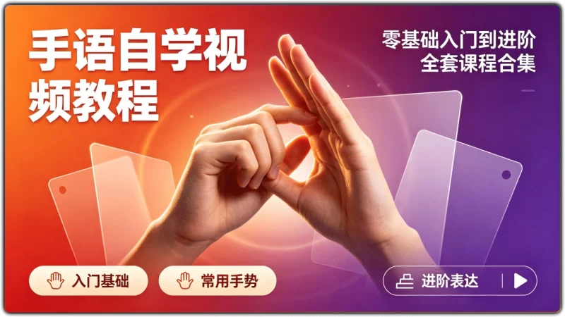 手语自学视频教程:零基础入门到进阶全套课程合集 - 搜源站-搜源站