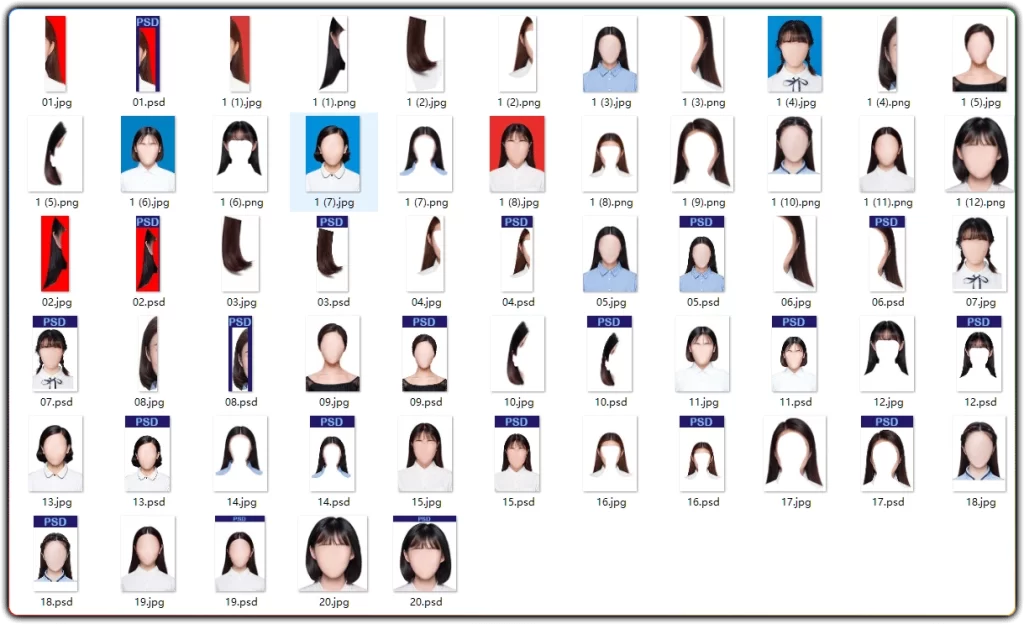 图片[2]-500 款证件照 PSD 素材：五官服装高清制作模板 - 搜源站-搜源站