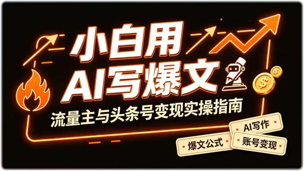 小白用AI写爆文:流量主与头条号变现实操指南-搜源站