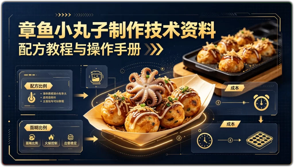 章鱼小丸子制作技术资料:配方教程与操作手册-搜源站