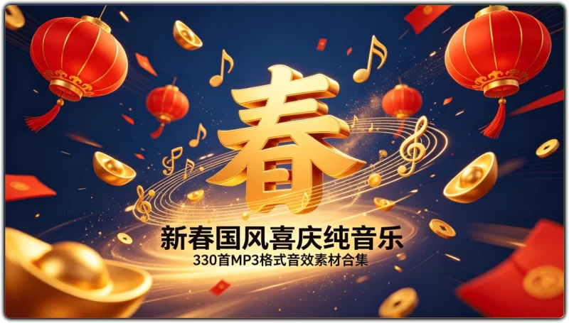 新春国风喜庆纯音乐:330首MP3格式音效素材合集 - 搜源站-搜源站