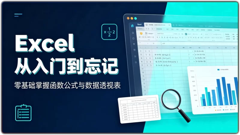 Excel从入门到忘记：零基础掌握函数公式与数据透视表 - 搜源站-搜源站