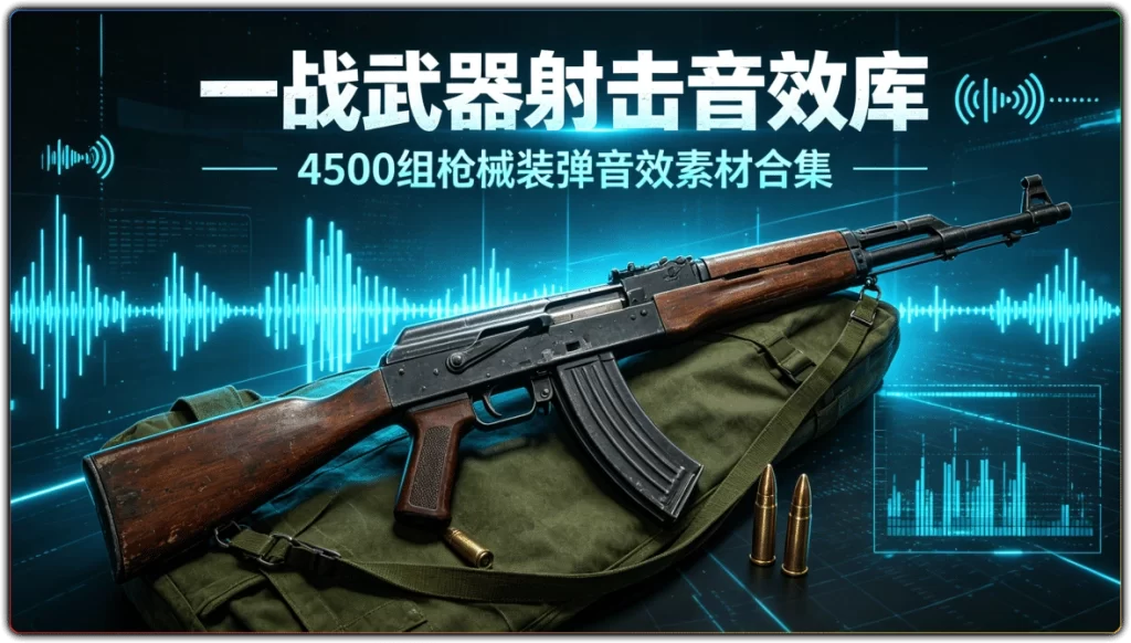 一战武器射击音效库:4500组枪械装弹音效素材合集-搜源站
