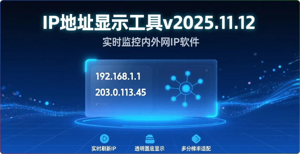 图片[1]-IP地址显示工具v2025.11.12：实时监控内外网IP软件 - 搜源站-搜源站