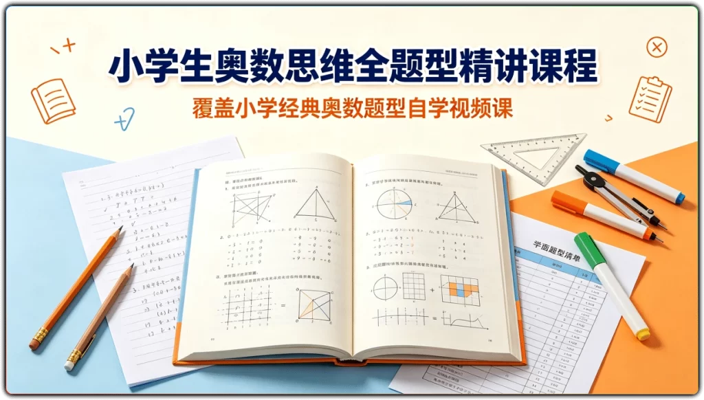图片[1]-小学生奥数思维全题型精讲课程：覆盖小学经典奥数题型自学视频课 - 搜源站-搜源站