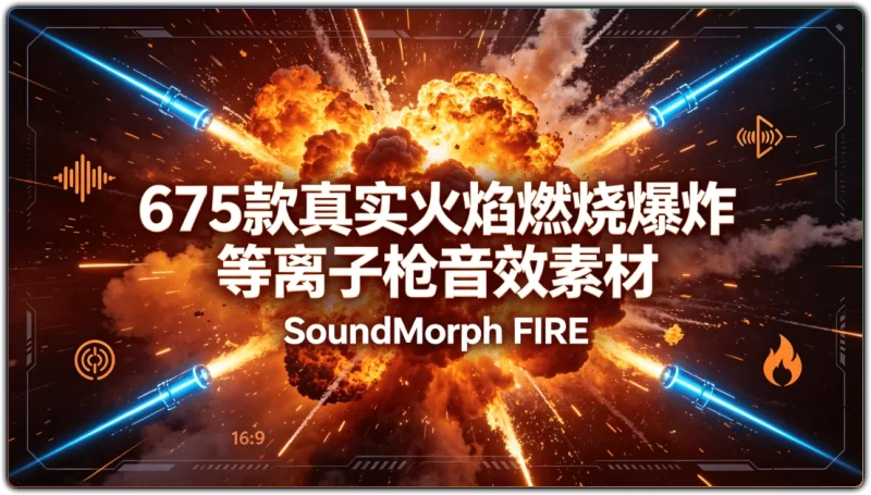 675款真实火焰燃烧爆炸等离子枪音效素材：SoundMorph FIRE - 搜源站-搜源站
