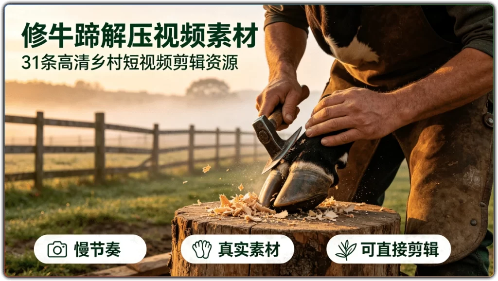 图片[1]-修牛蹄解压视频素材：31条高清乡村短视频剪辑资源 - 搜源站-搜源站