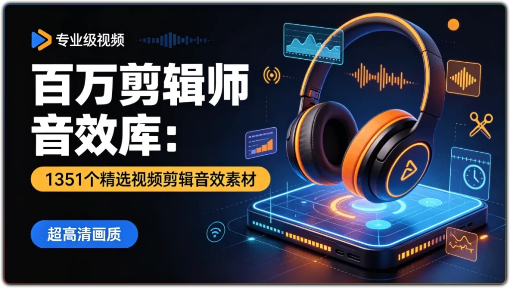 百万剪辑师音效库：1351个精选视频剪辑音效素材-搜源站