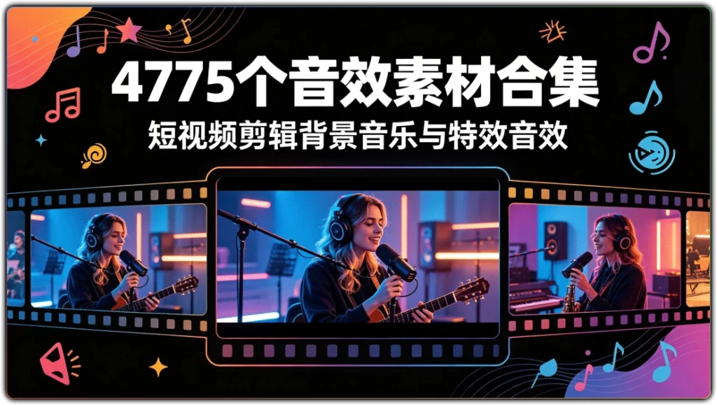 4775个音效素材合集:短视频剪辑背景音乐与特效音效-搜源站