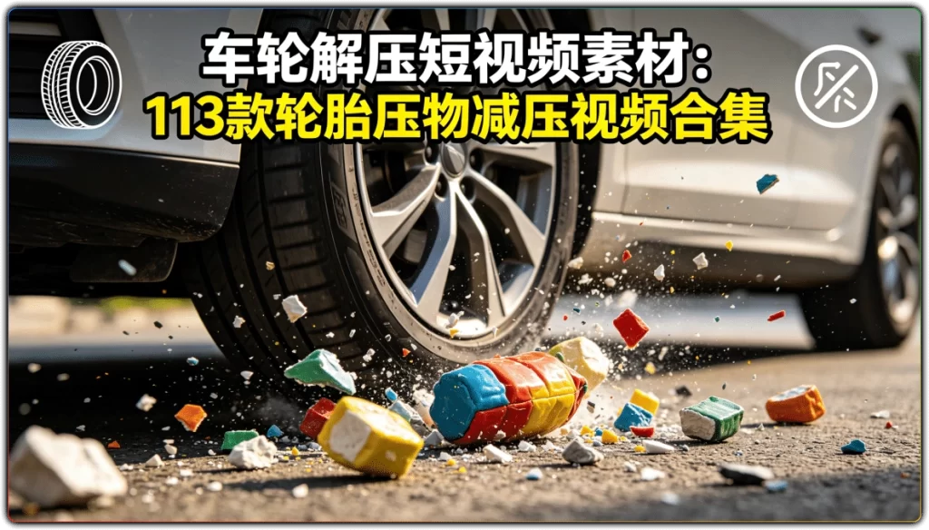 图片[2]-车轮解压短视频素材：113款轮胎压物减压视频合集 - 搜源站-搜源站