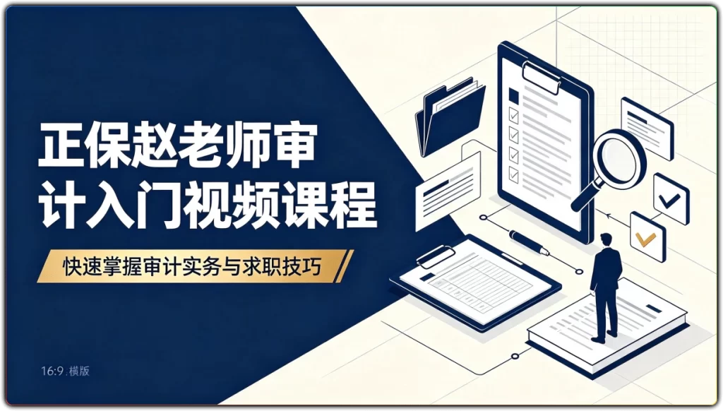 正保赵老师审计入门视频课程:快速掌握审计实务与求职技巧-搜源站