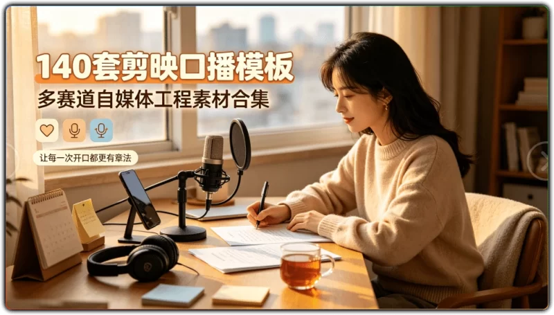 140套剪映口播模板:多赛道自媒体工程素材合集 - 搜源站-搜源站