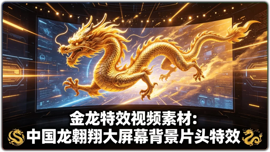 金龙特效视频素材:20款中国龙翱翔大屏幕背景片头特效-搜源站