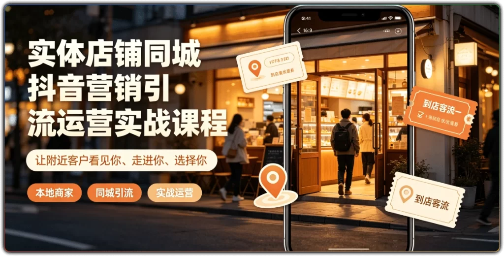 实体店铺同城抖音营销引流运营实战课程-搜源站